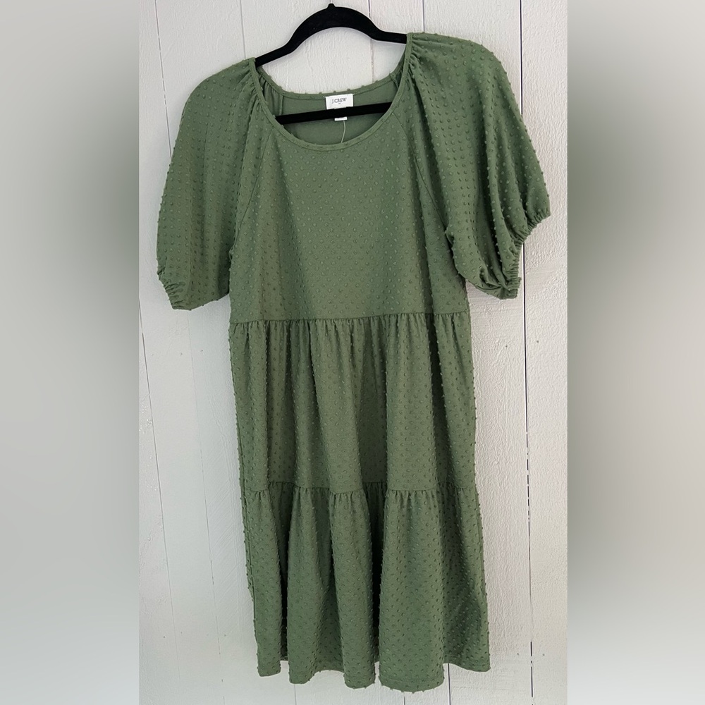 J Crew Clip dot tiered dress - NWT small